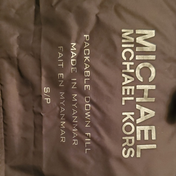 MICHAEL Michael Kors Packable Down Jacket, Gunmetal Size Small - Picture 6 of 7